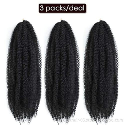 Onst Afro Kinky Bob Marley Hair In Synthetic Hair Twist locs braiding Extension For Braids 20" 110g Crochet Marley Braid Hair